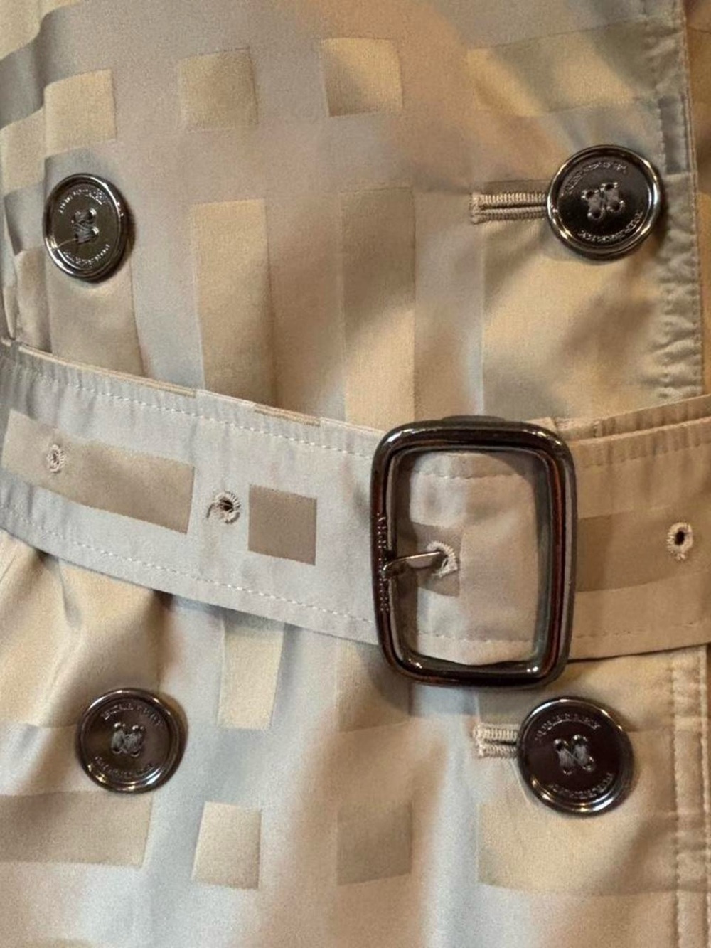 Burberry Tan Satin Long Trench Coat - Picture 12 of 12
